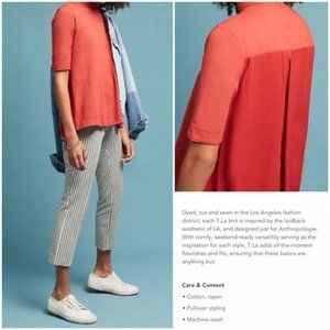 ANTHROPOLOGIE (t.LA) Orange Mock Neck Knit Pullover Top